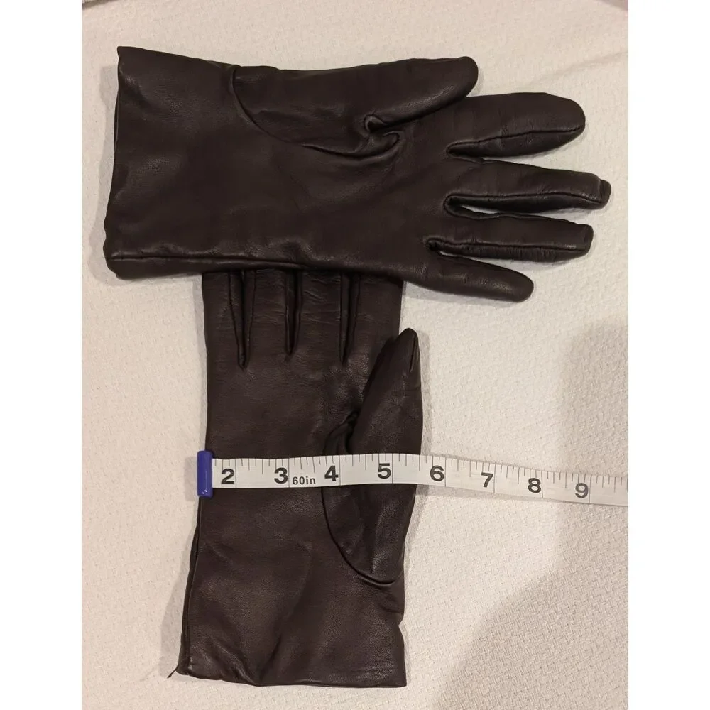Fownes Leather Gloves – 8.5 – Cashmere Lining – Brown – Made in Philippines